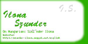 ilona szunder business card